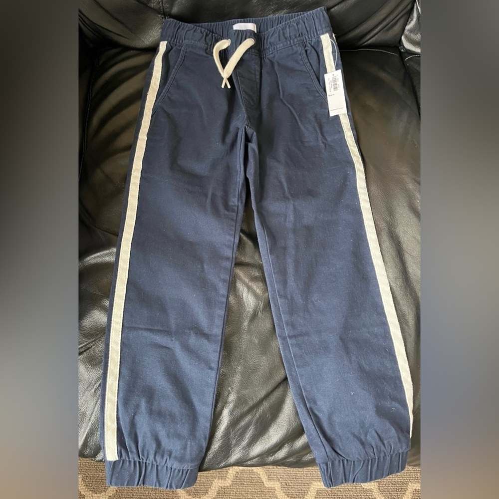 Boys Navy Blue Pants with White Stripes